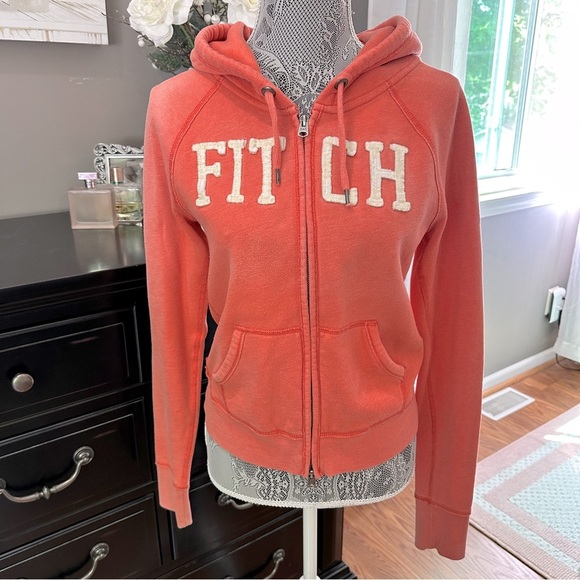 Abercrombie & Fitch NY Coral Full Zip Hoodie Women’s L - Picture 2 of 15